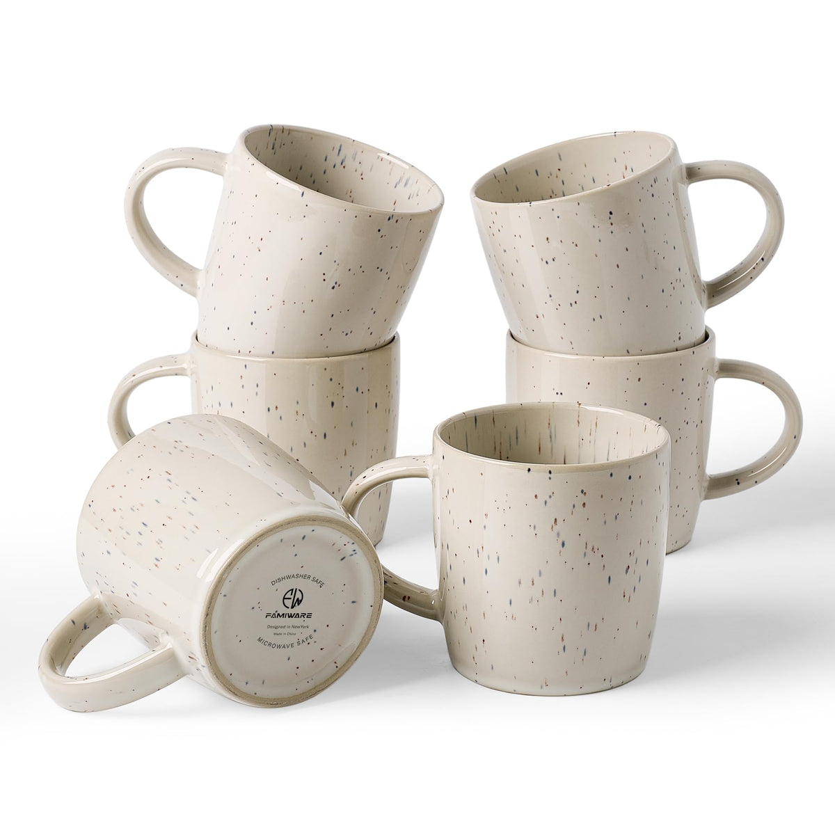 famiware Mercury Coffee Mugs 13 oz, Coffee Mugs Set of 4 with Handle, Cups for Latte, Hot Tea, Cappuccino, Mocha, Cocoa, Multi-color