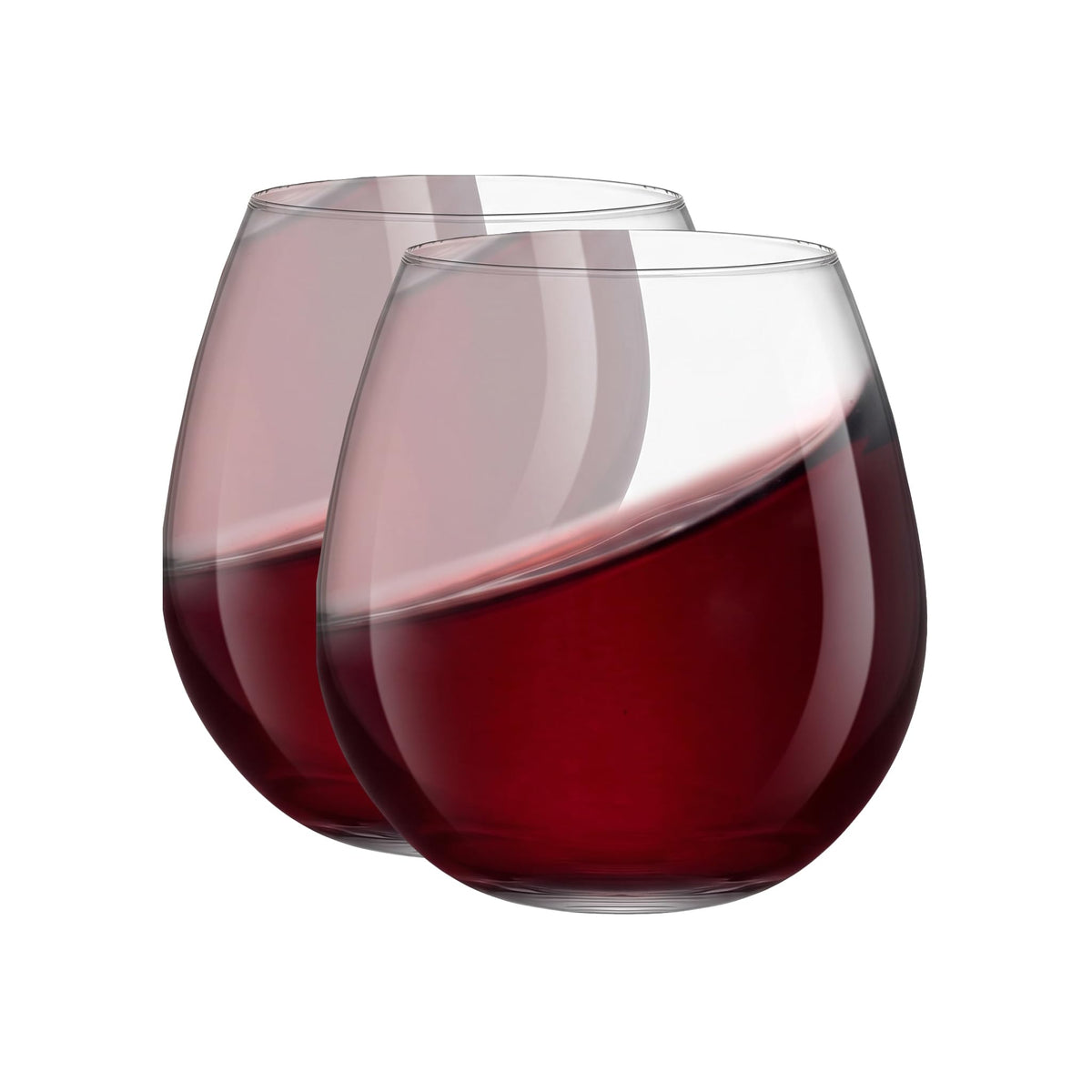 JoyJolt Spirits Stemless Wine Glasses for Red or White Wine (Set of 4)-15-Ounces