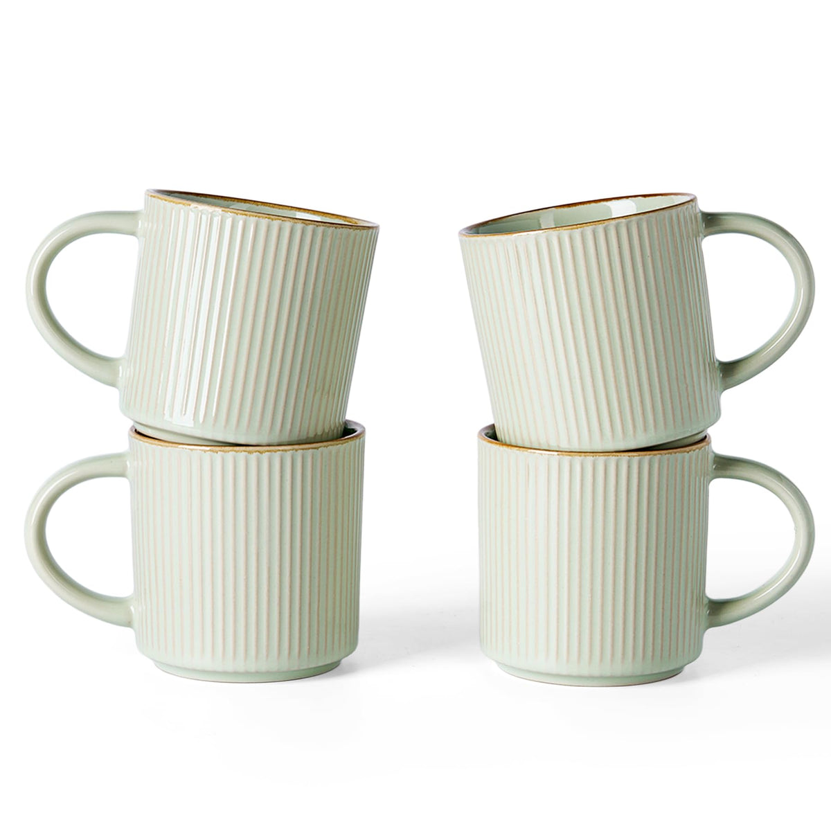 famiware Coffee Mug Set of 4, Star 12 oz Ceramic Mugs Cups Set with Handle