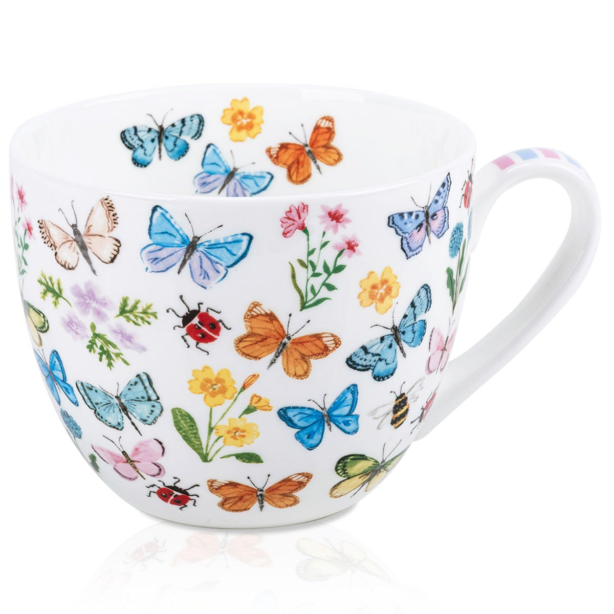 Autumn Forest Animal Mug - 20 oz Bone China Coffee Mug with Fox, Squirrel & Duck, Cozy Fall Gift for Nature Lovers and Friends, Designed in England by Harvest Green Studio