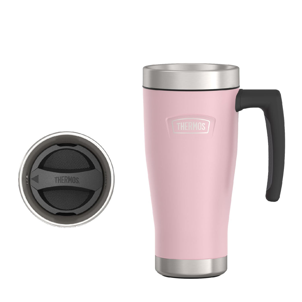 THERMOS ICON SERIES, Stainless Steel Mug, Matte Stainless Steel, 16 oz
