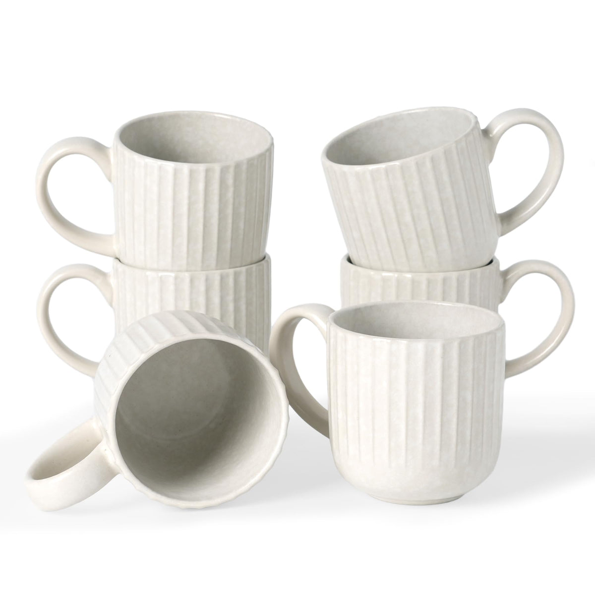 famiware Coffee Mug Set of 4, Star 12 oz Ceramic Mugs Cups Set with Handle