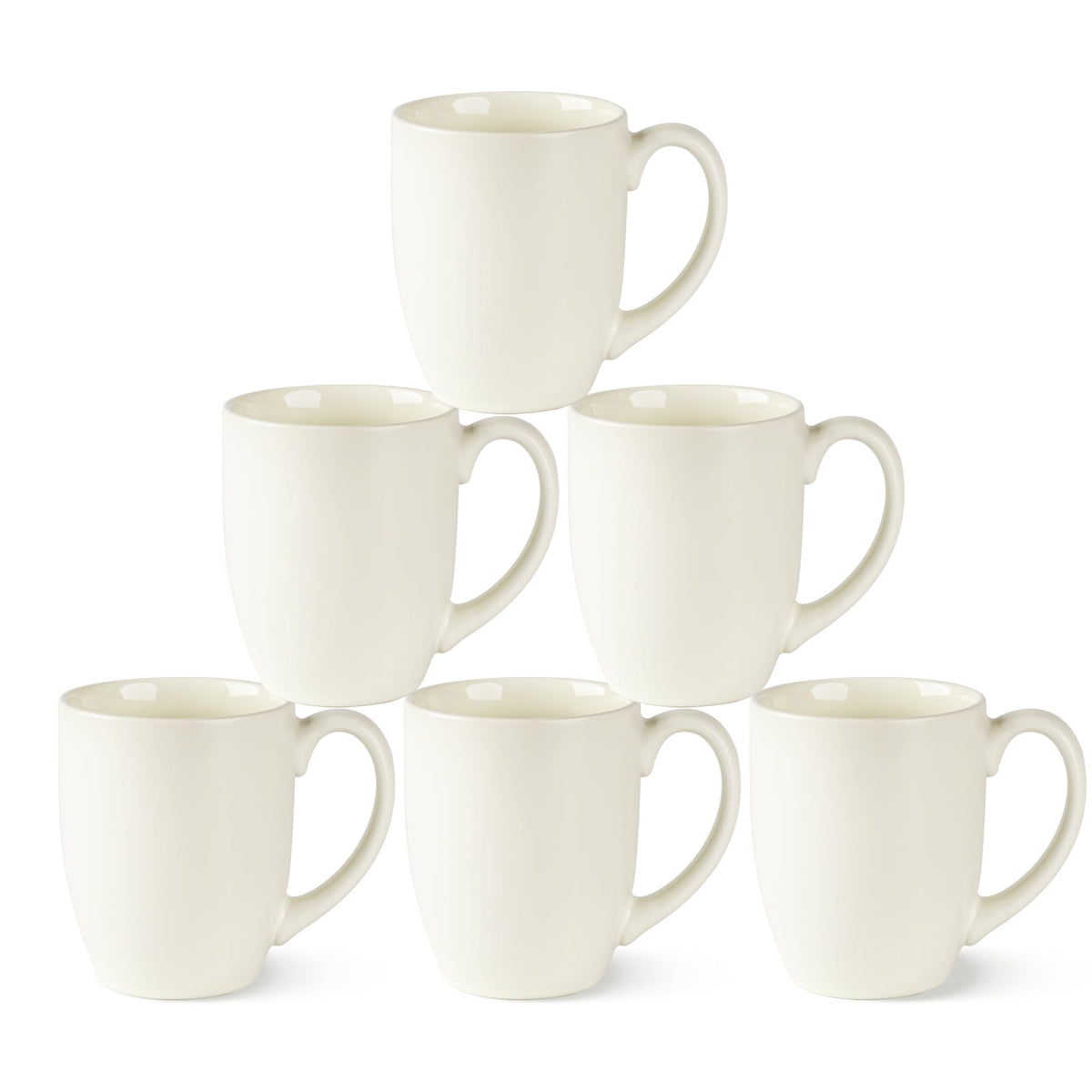 AmorArc 16 oz Coffee Mugs Set of 6, Large Ceramic Matte Black Coffee Cups