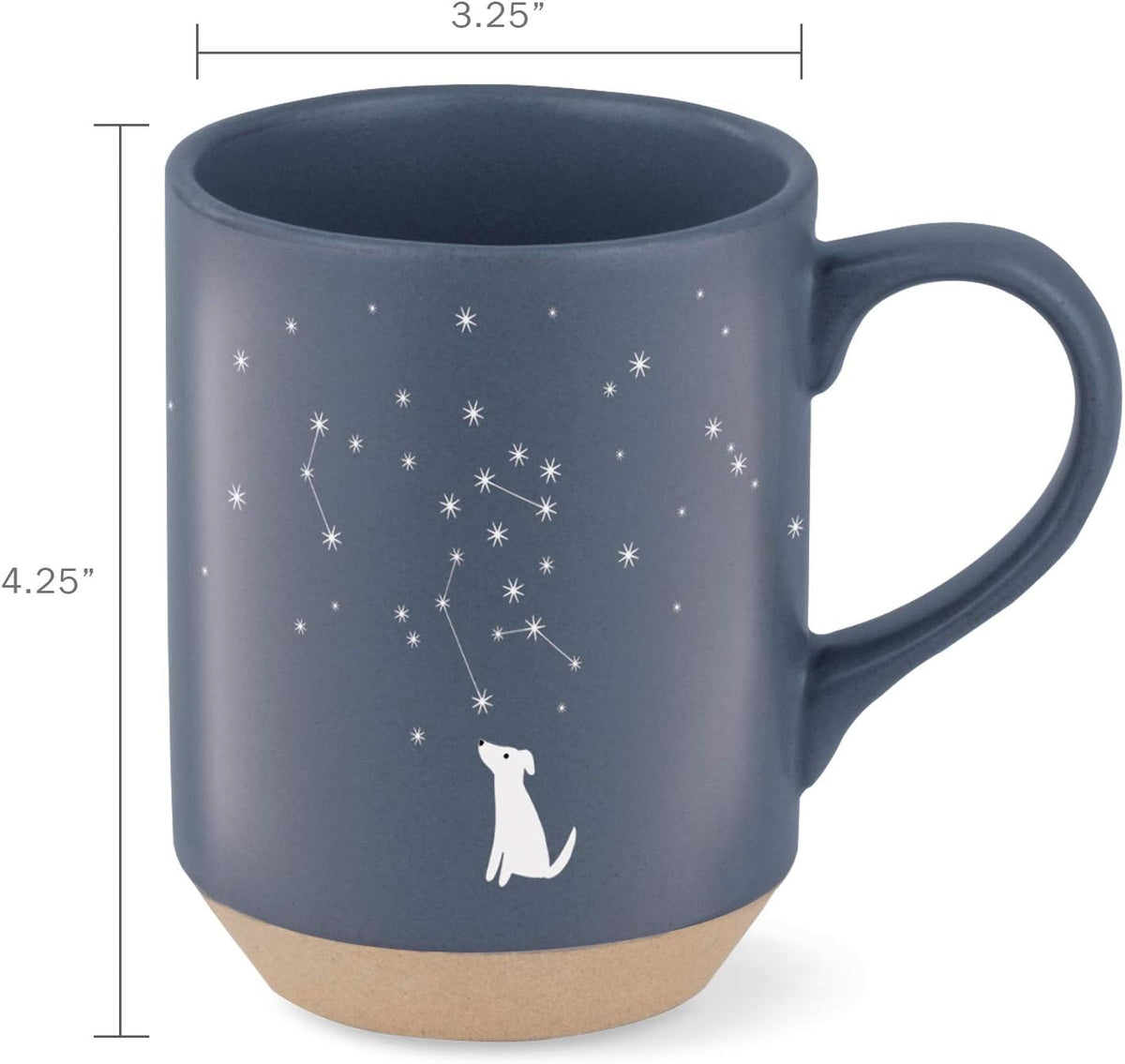 Fringe Studio Celestial Dog Stoneware Mug, 12 fl oz, Navy, 429017