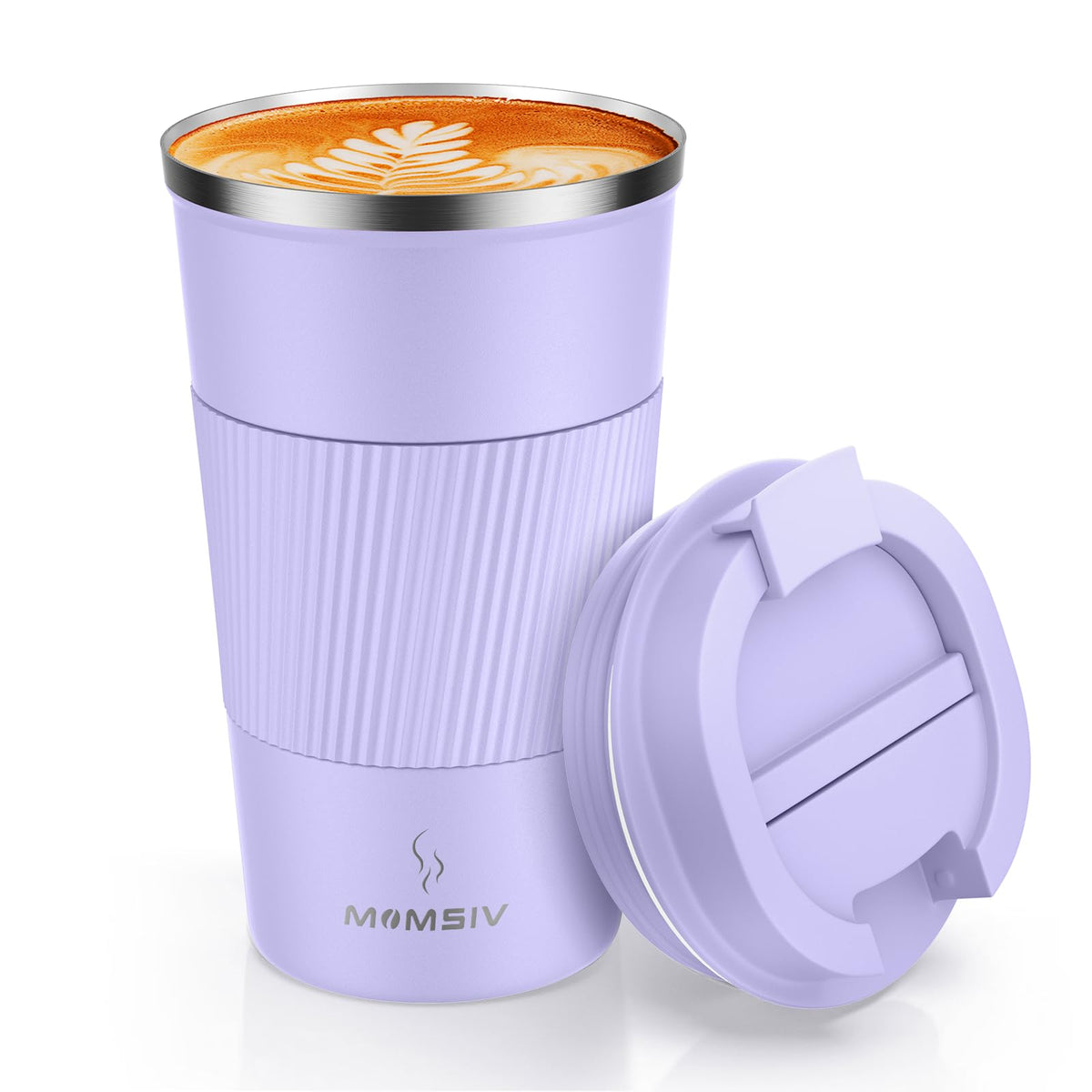 MOMSIV 12oz Travel Coffee Mug, Insulated Coffee Cup with Leakproof Lid