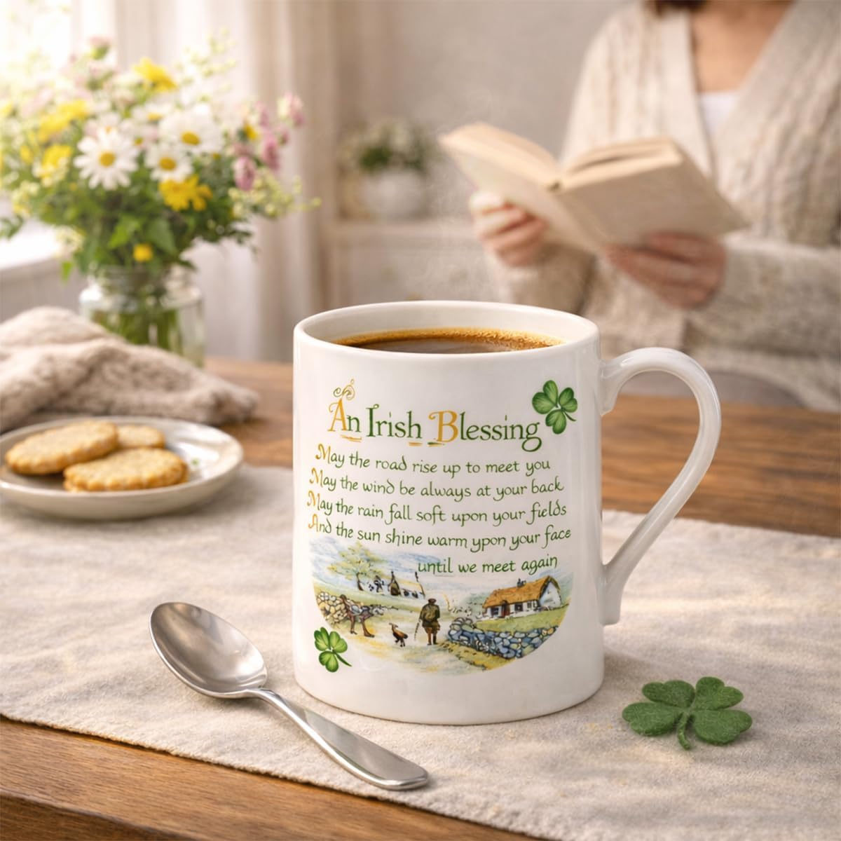 Belleek Irish Blessing Mug | 14oz Parian China | Made in Ireland