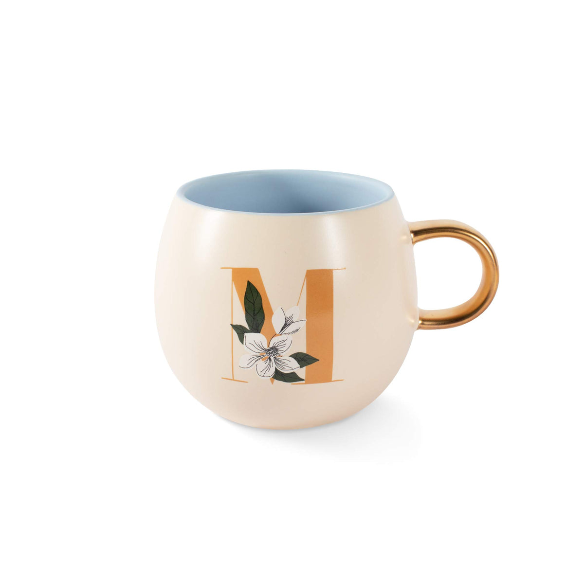 Fringe Studio Artisan Stoneware Mug, "WHITE FLORAL M" 3.75" DIA. X 3.5"H, 13 FL.OZ, Prairie Collection (335015)