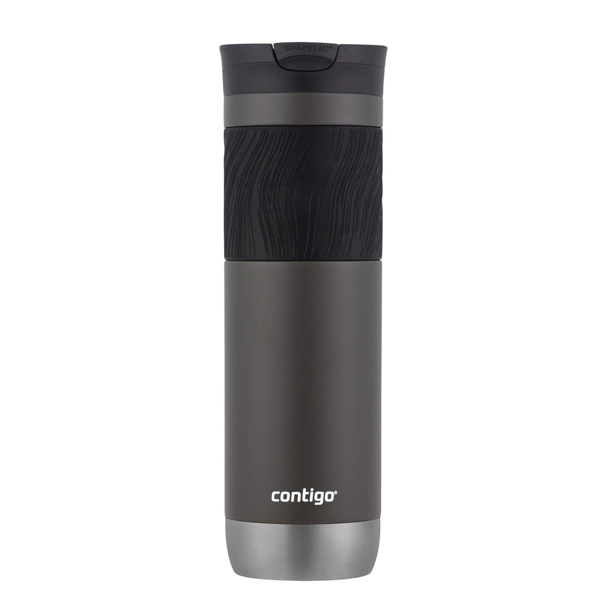 Contigo Byron Vacuum-Insulated Stainless Steel Travel Mug with Leak-Proof Lid Reusable Coffee Mug or Water Bottle BPA-Free 16oz Licorice Keeps Beverages Hot for 6 Hours or Cold for 12 Hours