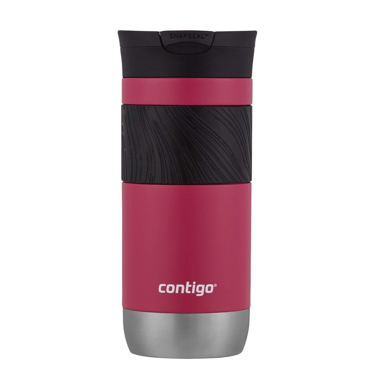 Contigo Byron Vacuum-Insulated Stainless Steel Travel Mug with Leak-Proof Lid Reusable Coffee Mug or Water Bottle BPA-Free 16oz Licorice Keeps Beverages Hot for 6 Hours or Cold for 12 Hours