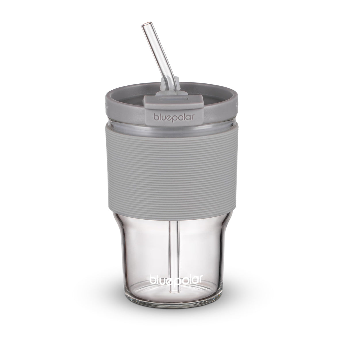 BLUEPOLAR 16oz/480ml Iced Coffee Cups With Lids And Straws,Reusable Leakproof Glass Tumbler,Water Bottles,Cold Brew,Drinking Jars For Juicing,Matcha,Tea,Smoothie For Travel,Office (Off-White)