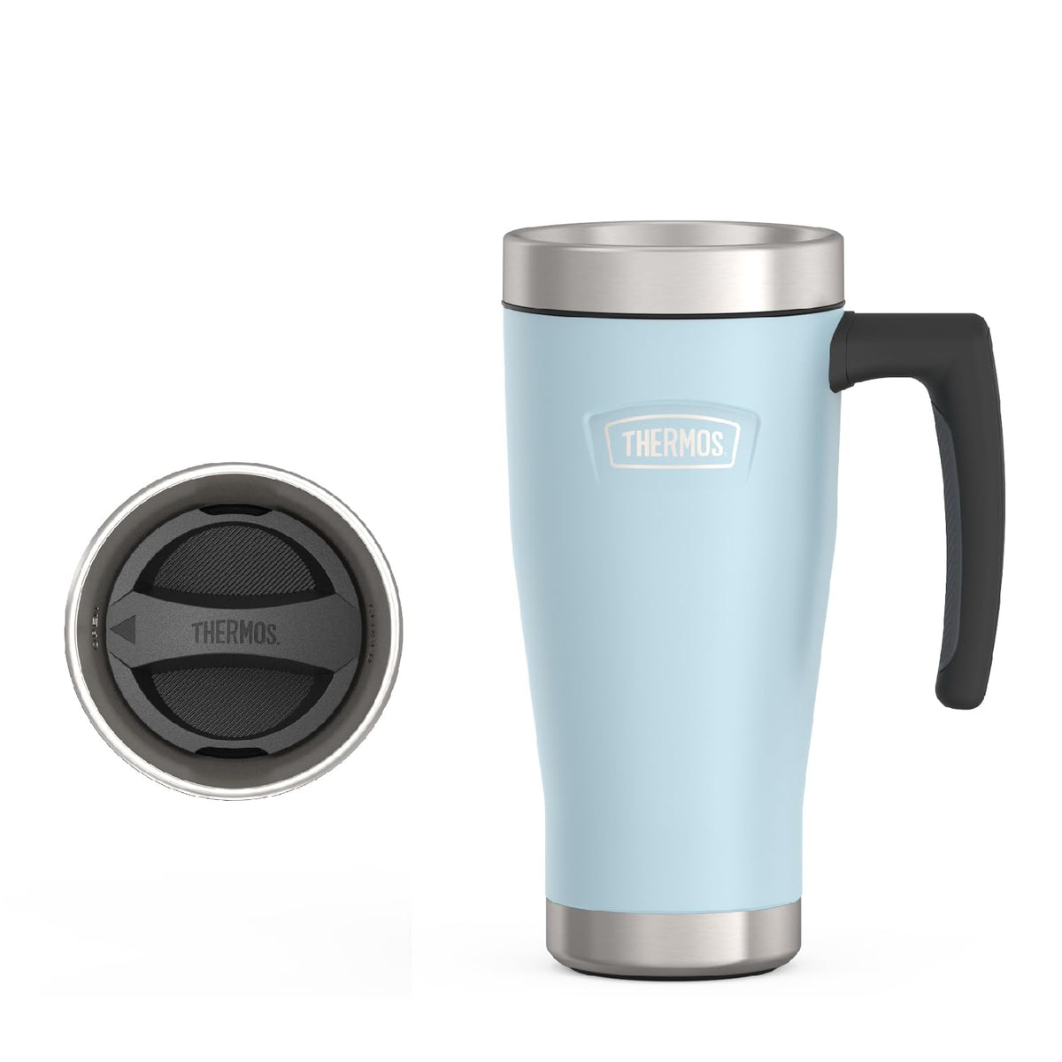 THERMOS ICON SERIES, Stainless Steel Mug, Matte Stainless Steel, 16 oz