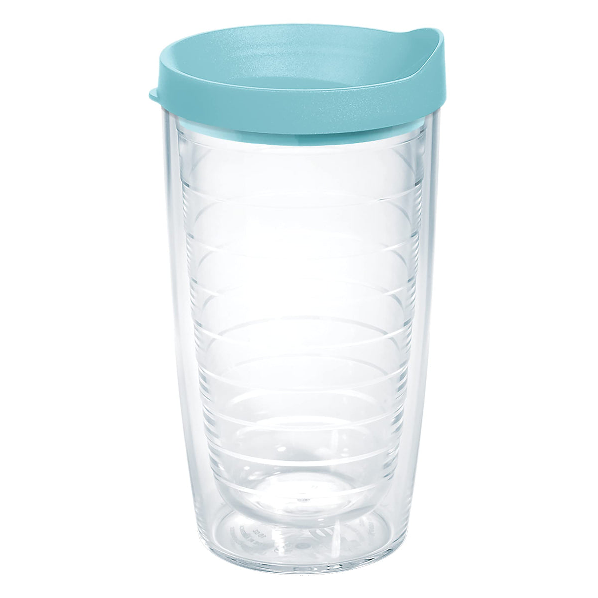 Tervis Clear & Colorful Lidded Made in USA Double Walled Insulated Tumbler Travel Cup Keeps Drinks Cold & Hot, 16oz Mug, Black Lid