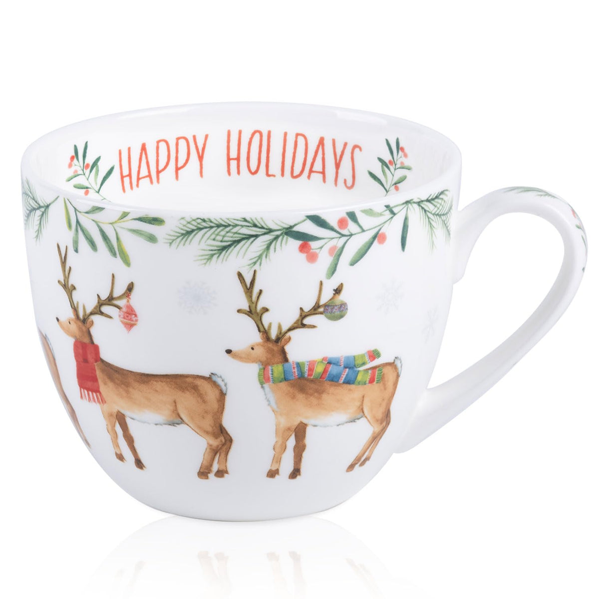 Autumn Forest Animal Mug - 20 oz Bone China Coffee Mug with Fox, Squirrel & Duck, Cozy Fall Gift for Nature Lovers and Friends, Designed in England by Harvest Green Studio