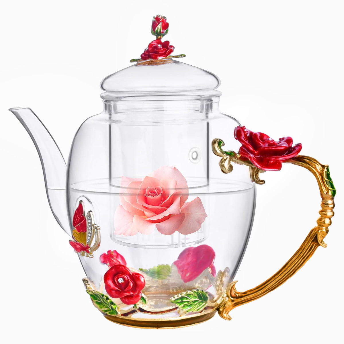 Tea Cup Glass Coffee Enamels Mug Gifts for Mom Women Christmas Birthday