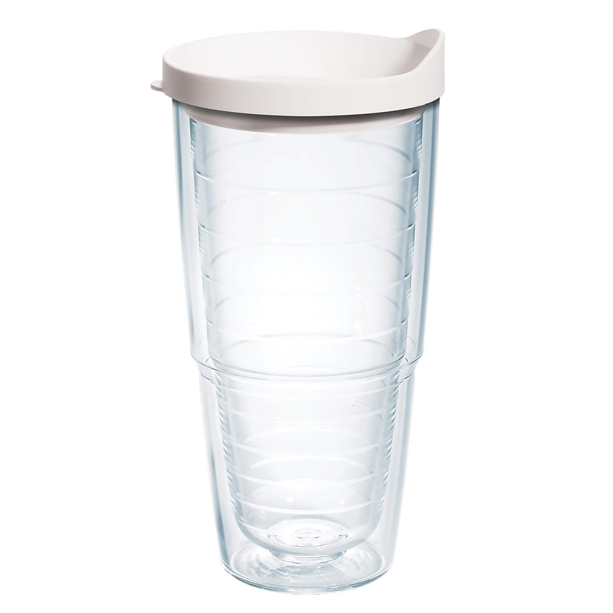 Tervis Clear & Colorful Lidded Made in USA Double Walled Insulated Tumbler Travel Cup Keeps Drinks Cold & Hot, 16oz Mug, Black Lid