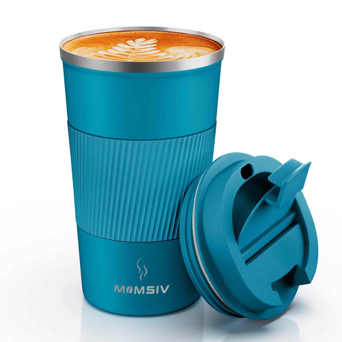 MOMSIV 12oz Travel Coffee Mug, Insulated Coffee Cup with Leakproof Lid