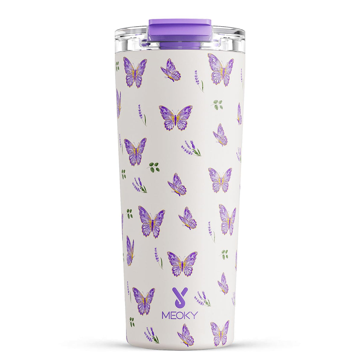 Meoky 24 oz Insulated Travel Coffee Mug: Leak Proof Lid, Night