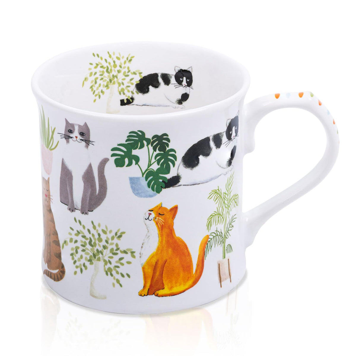 Spring Hummingbird Floral Coffee Mug, 12oz Dark Teal Ceramic Mug with Wisteria and Fluttering Hummingbird, Elegant Gift Mug for Mom, Women & Bird Lovers, Designed in England by Harvest Green Studio