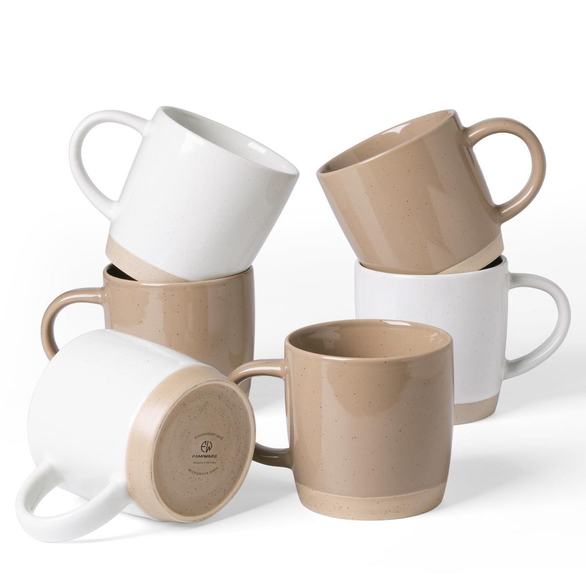 famiware Mercury Coffee Mugs 13 oz, Coffee Mugs Set of 4 with Handle, Cups for Latte, Hot Tea, Cappuccino, Mocha, Cocoa, Multi-color