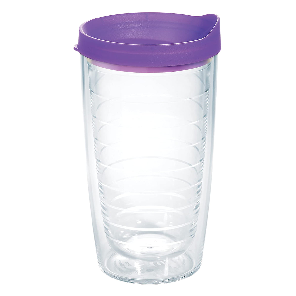Tervis Clear & Colorful Lidded Made in USA Double Walled Insulated Tumbler Travel Cup Keeps Drinks Cold & Hot, 16oz Mug, Black Lid