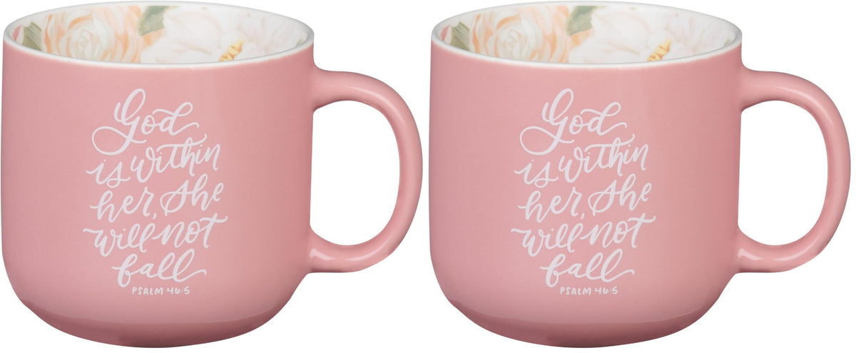 Christian Art Gifts Inspiring Ceramic Coffee Mug for Women: Lord Stood with Me Bible Verse, Microwave & Dishwasher Safe Novelty Cup, Sturdy Handle, Encouraging Gift for Women, Green Floral, 14 oz.