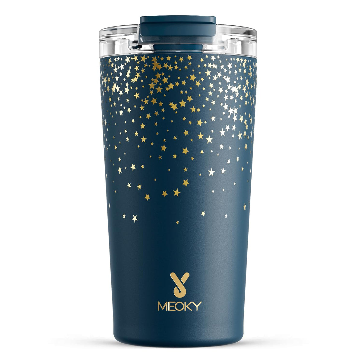 Meoky 24 oz Insulated Travel Coffee Mug: Leak Proof Lid, Night