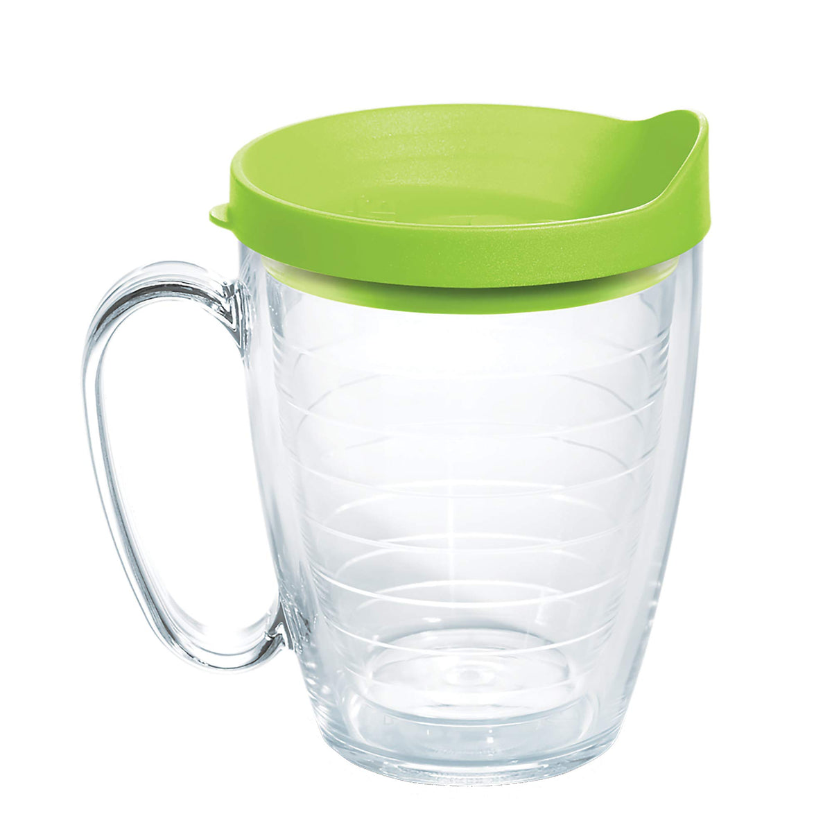 Tervis Clear & Colorful Lidded Made in USA Double Walled Insulated Tumbler Travel Cup Keeps Drinks Cold & Hot, 16oz Mug, Black Lid