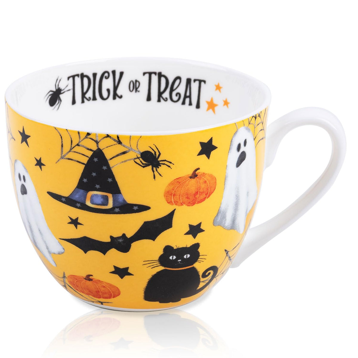 Autumn Forest Animal Mug - 20 oz Bone China Coffee Mug with Fox, Squirrel & Duck, Cozy Fall Gift for Nature Lovers and Friends, Designed in England by Harvest Green Studio