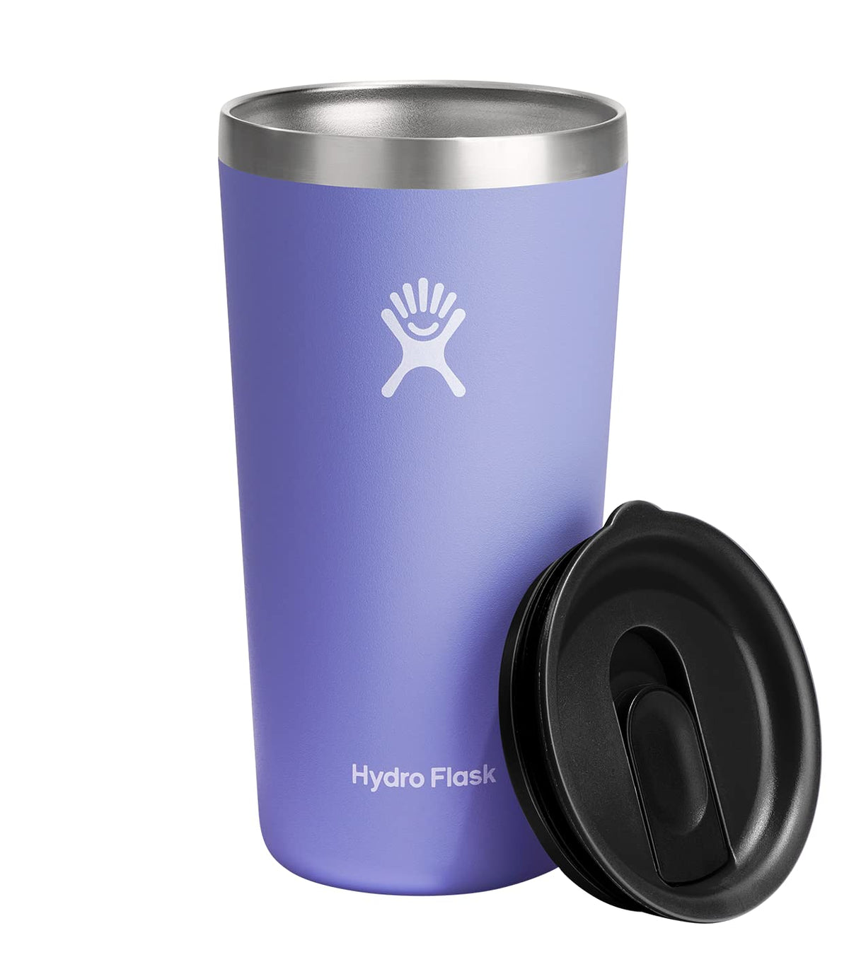 Hydro Flask All Around Tumbler Press-In Lid, Insulated Travel Mug, Stainless Steel Coffee Cup 16 Oz Tonal Birch Gray