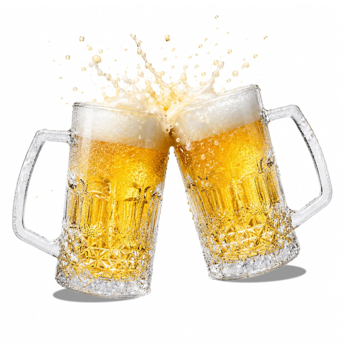 32 Ounces Beer Stein Mugs - 2 Pack Extra Large German Style Clear Tall Beer Glasses for Men - Heavy Duty Thick Glass With Handle