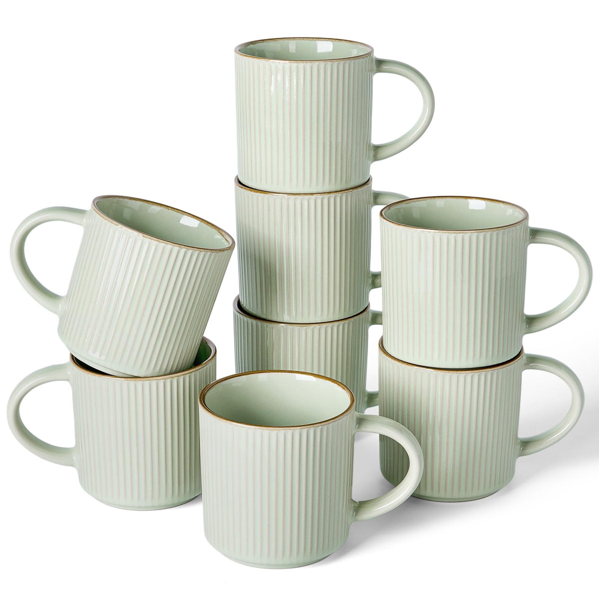 famiware Coffee Mug Set of 4, Star 12 oz Ceramic Mugs Cups Set with Handle