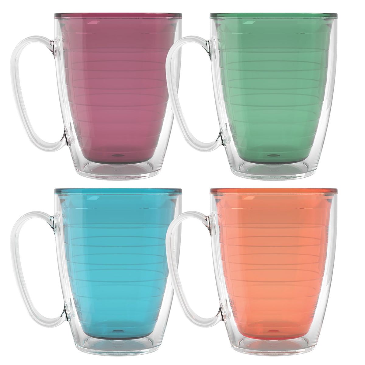 Tervis Clear & Colorful Tabletop Made in USA Double Walled Insulated Tumbler Travel Cup Keeps Drinks Cold & Hot, 16oz Mug, Clear