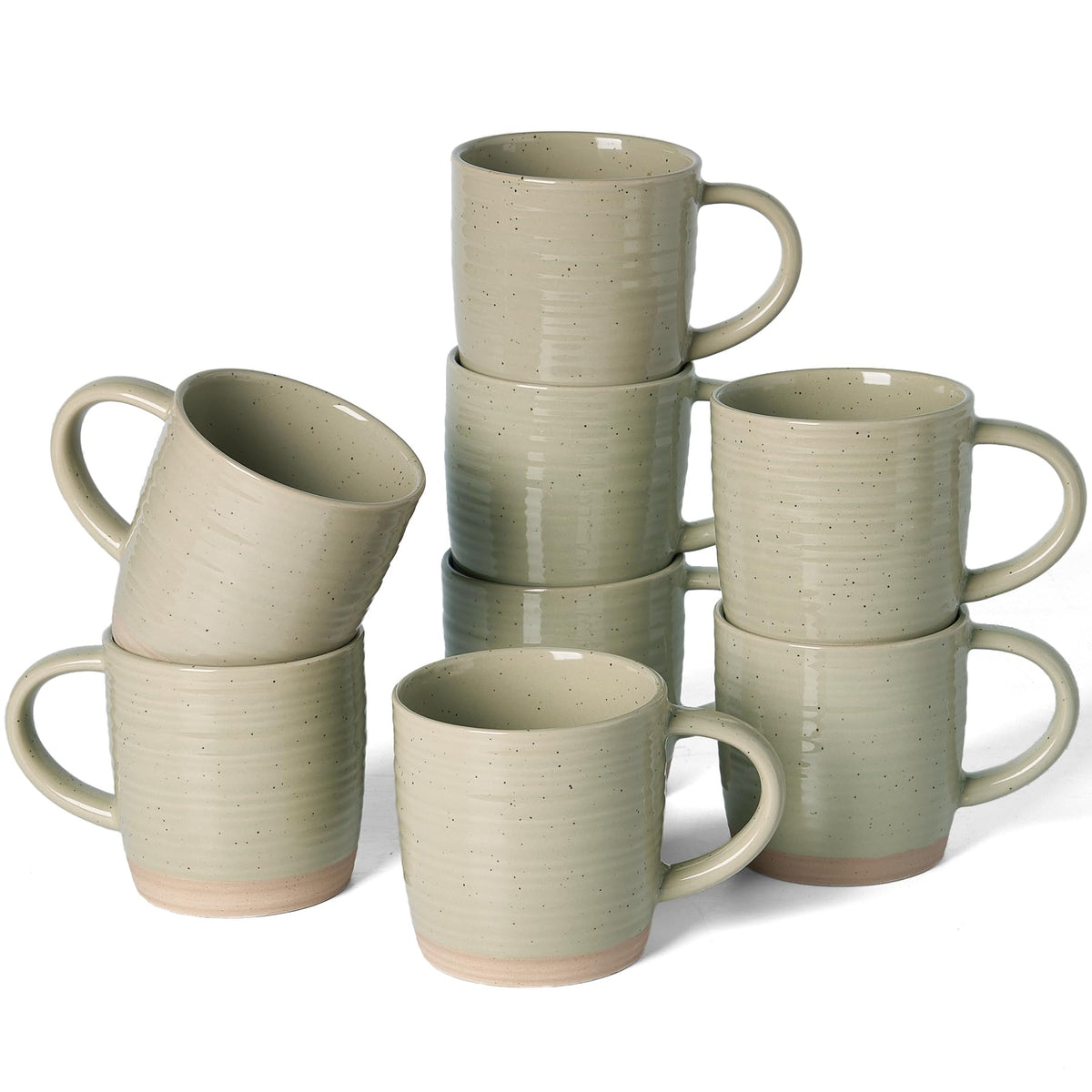 famiware Coffee Mugs Set of 6, 13 oz Mug Set, Ceramic Cup Set with Handle
