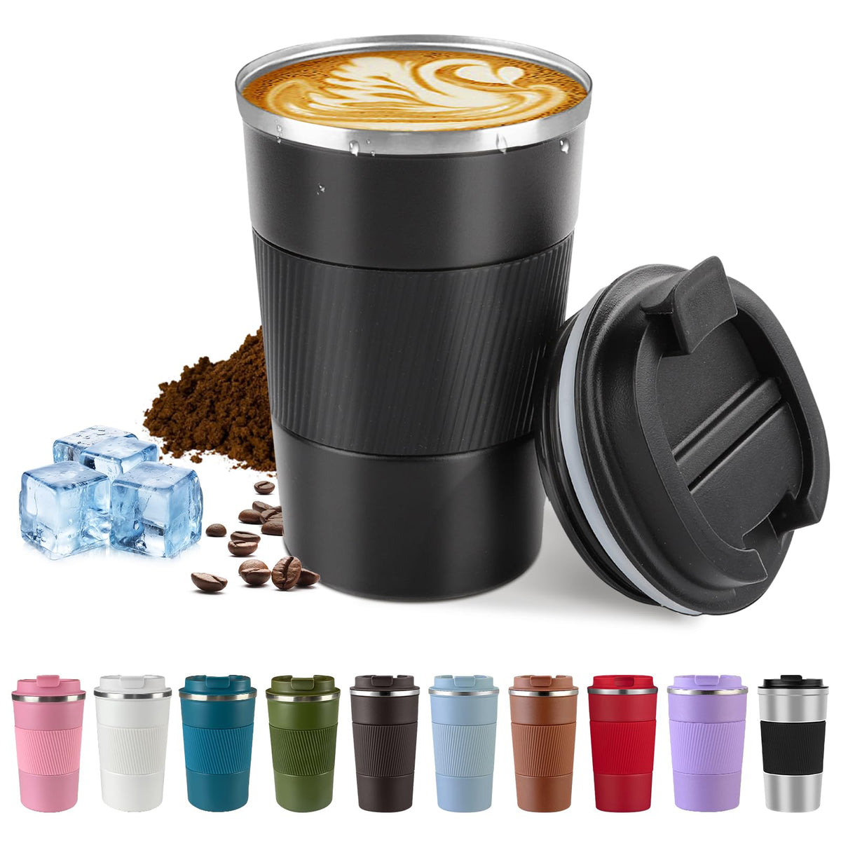 Vacuum Insulated Stainless Steel Travel Coffee Mug,Leak Proof Cup with Lid