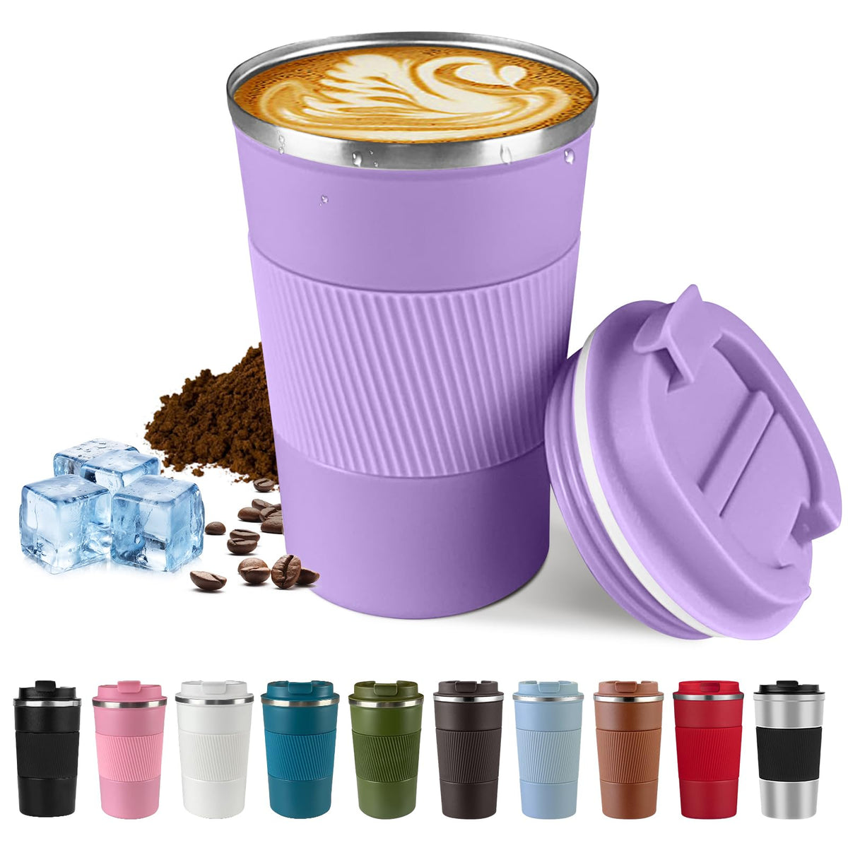 Vacuum Insulated Stainless Steel Travel Coffee Mug,Leak Proof Cup with Lid