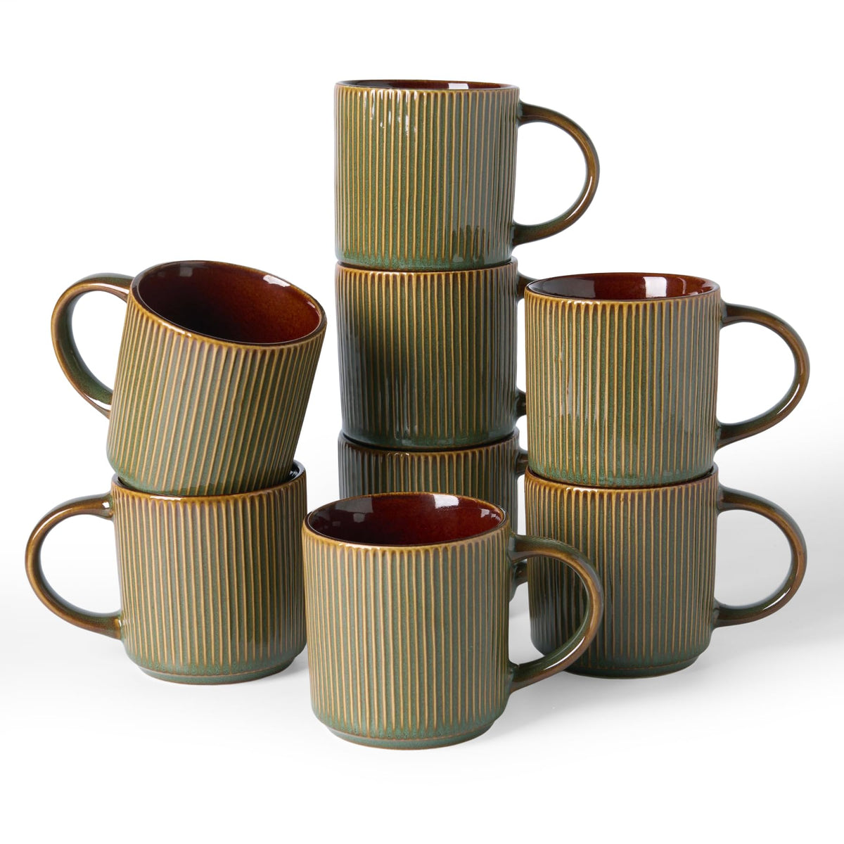 famiware Coffee Mug Set of 4, Star 12 oz Ceramic Mugs Cups Set with Handle