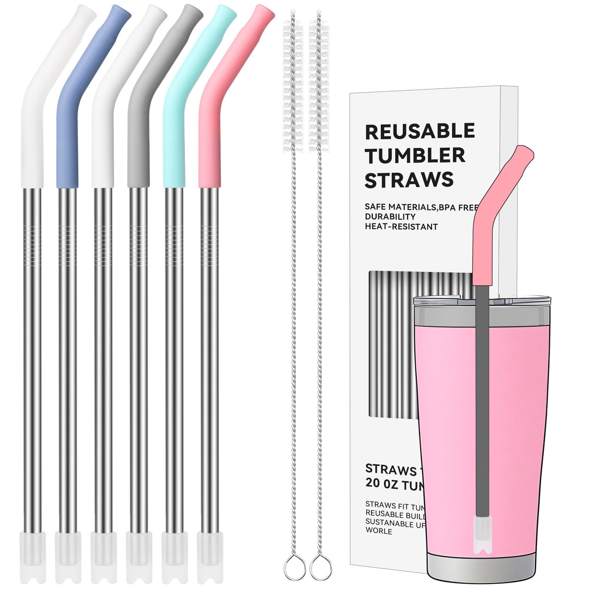 40 oz Straight Metal Straws for 40 oz Stanley Tumbler