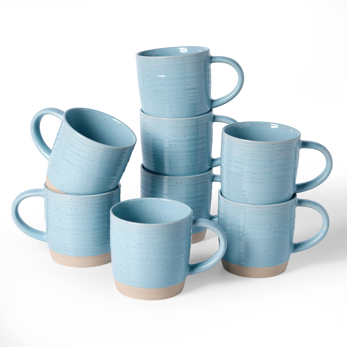 famiware Coffee Mugs Set of 6, 13 oz Mug Set, Ceramic Cup Set with Handle