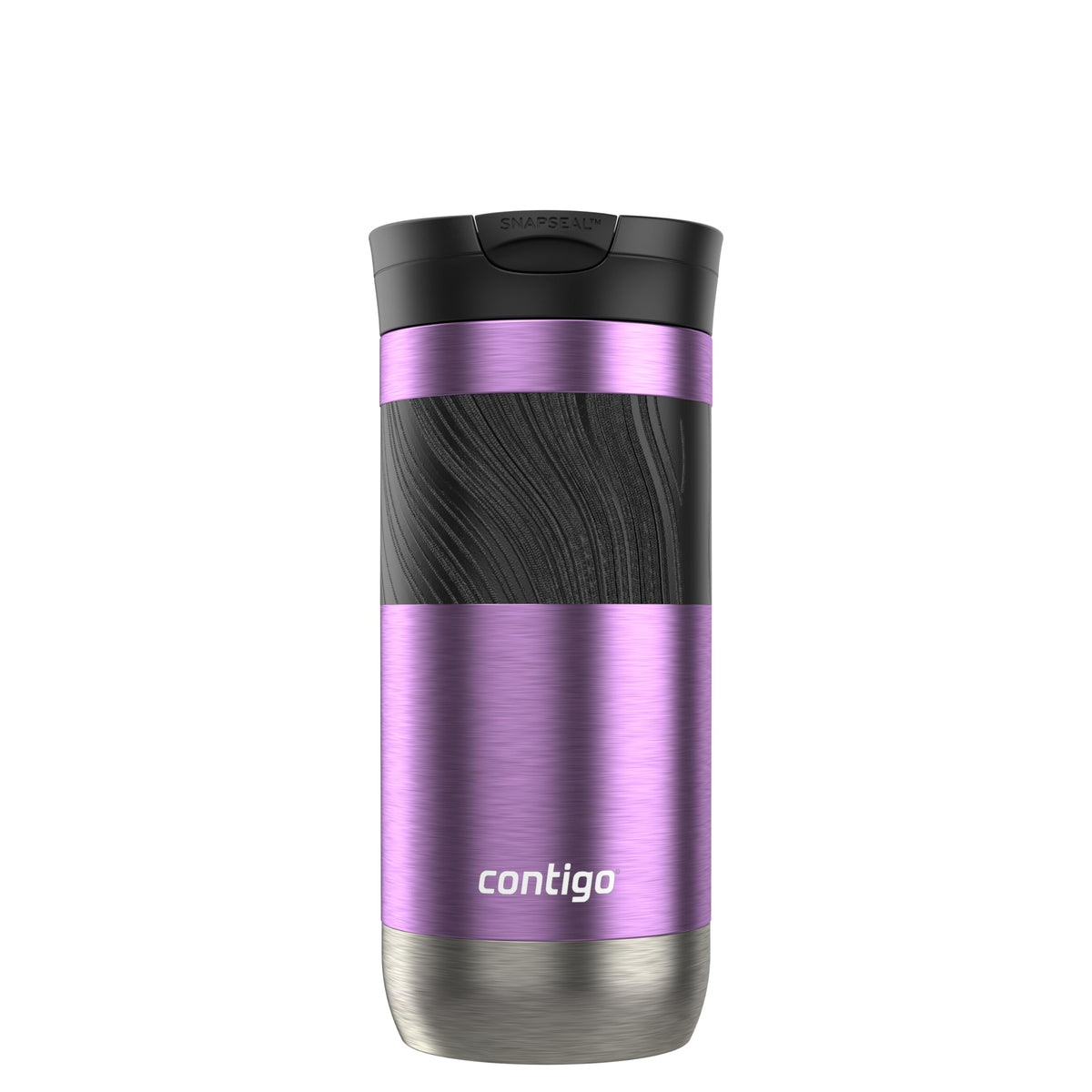 Contigo Byron 2.0 Stainless Steel Travel Mug with Snapseal Lid and Grip, 24oz, Midnight Berry, BPA Free and Leak Proof