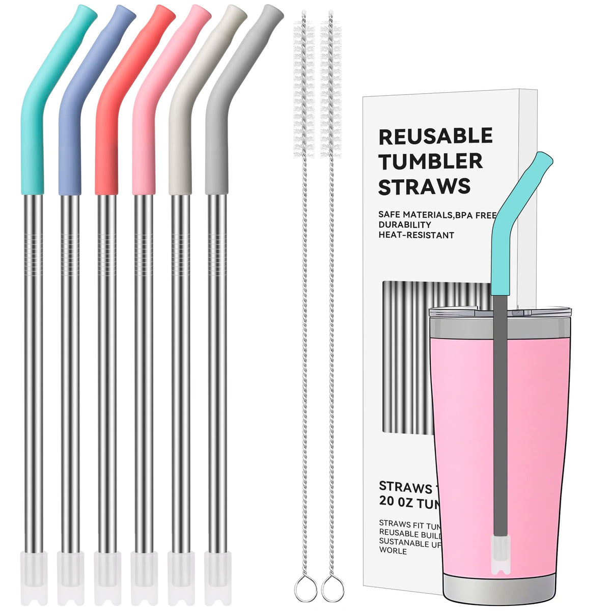 40 oz Straight Metal Straws for 40 oz Stanley Tumbler