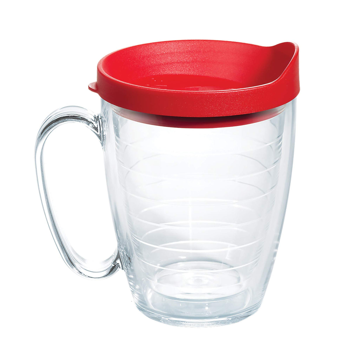 Tervis Clear & Colorful Lidded Made in USA Double Walled Insulated Tumbler Travel Cup Keeps Drinks Cold & Hot, 16oz Mug, Black Lid