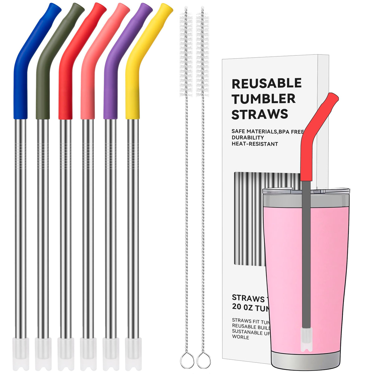 40 oz Straight Metal Straws for 40 oz Stanley Tumbler