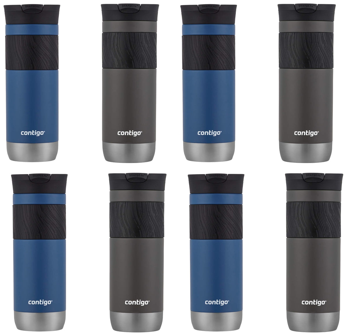 Contigo Byron 2.0 Stainless Steel Travel Mug with Snapseal Lid and Grip, 24oz, Midnight Berry, BPA Free and Leak Proof