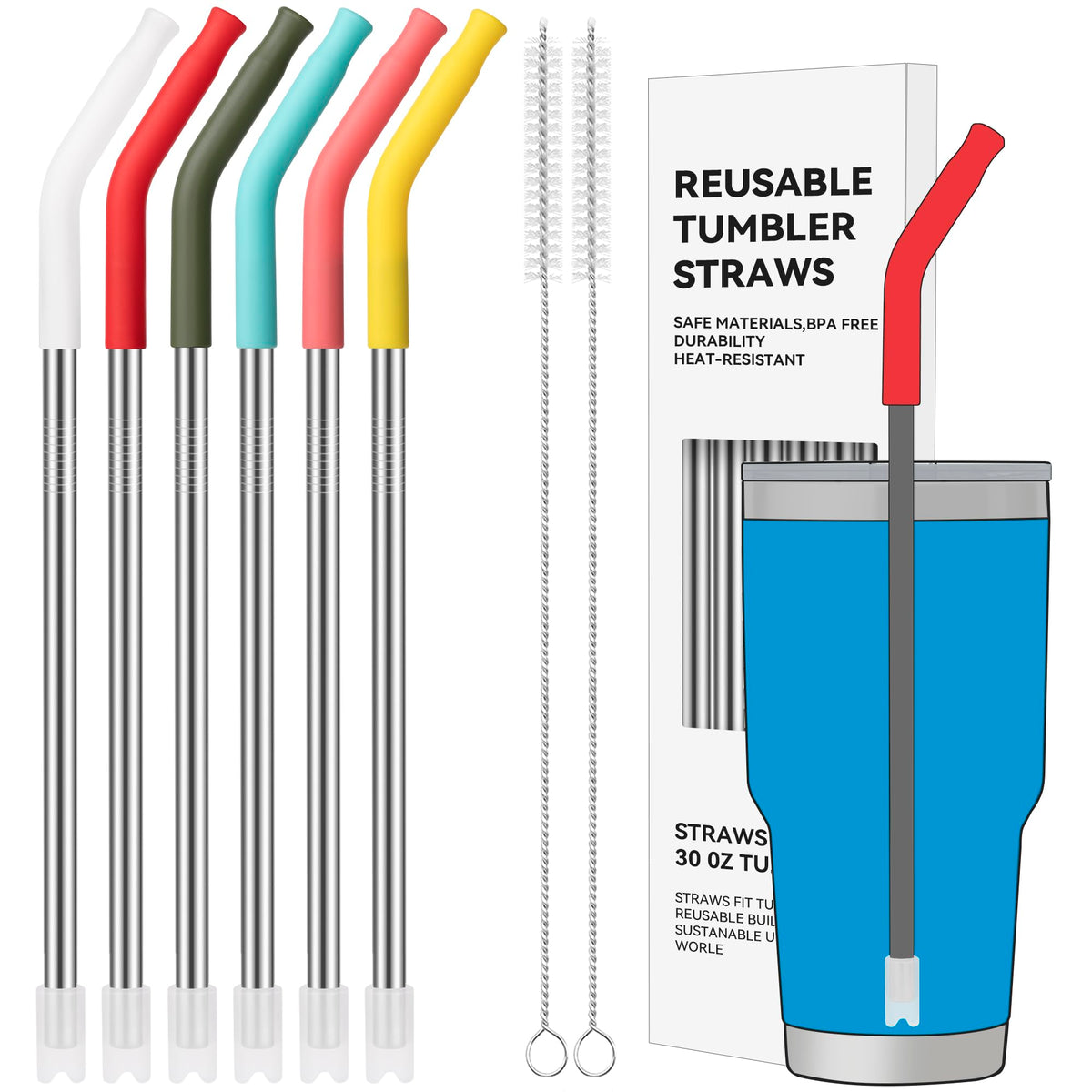 40 oz Straight Metal Straws for 40 oz Stanley Tumbler