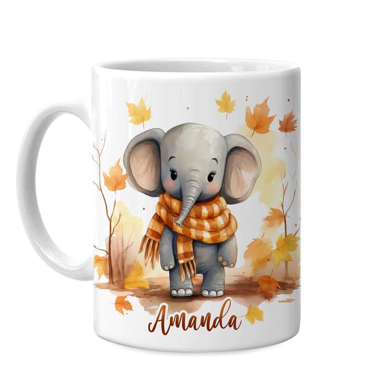 Hyturtle Fall Highland Cow Maple Leave Coffee Mug with Spoon Gift For Women