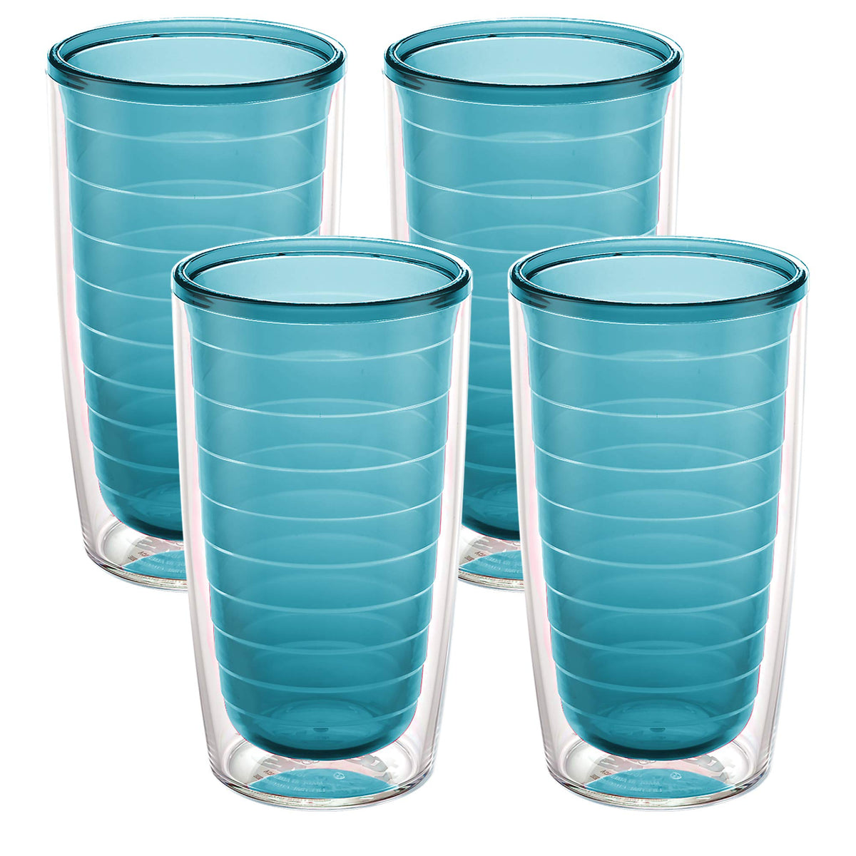 Tervis Clear & Colorful Tabletop Made in USA Double Walled Insulated Tumbler Travel Cup Keeps Drinks Cold & Hot, 16oz Mug, Clear