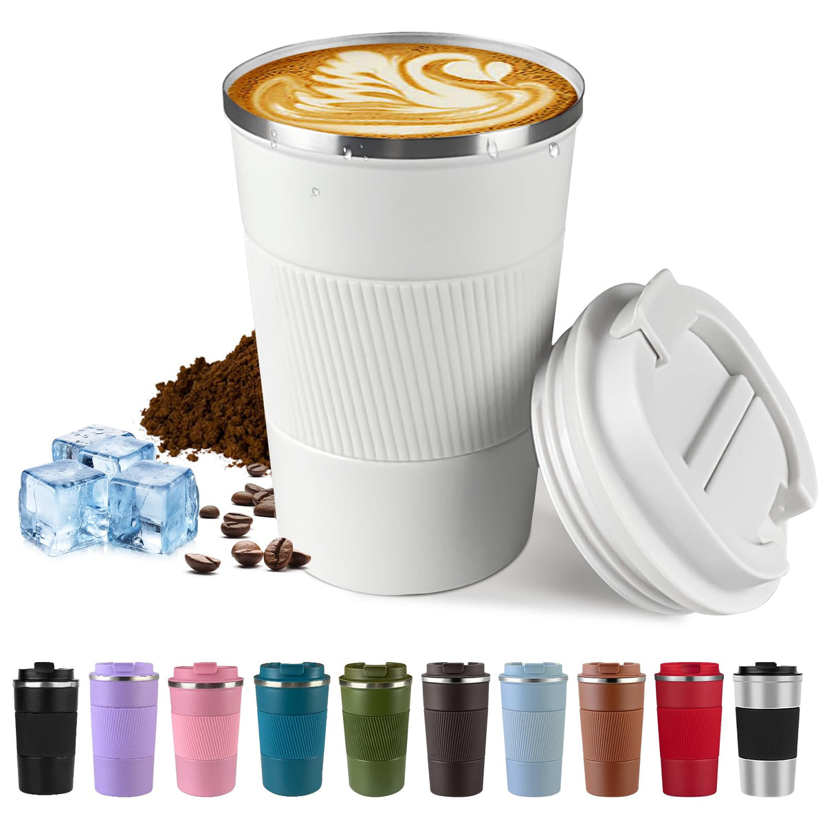 Vacuum Insulated Stainless Steel Travel Coffee Mug,Leak Proof Cup with Lid