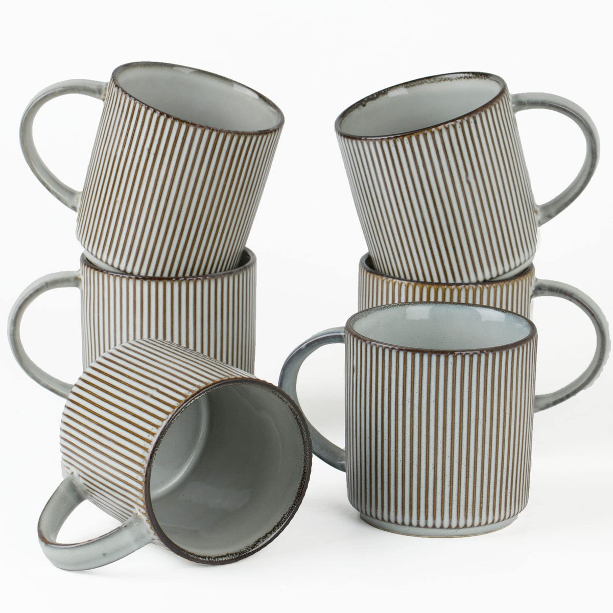 famiware Coffee Mug Set of 4, Star 12 oz Ceramic Mugs Cups Set with Handle