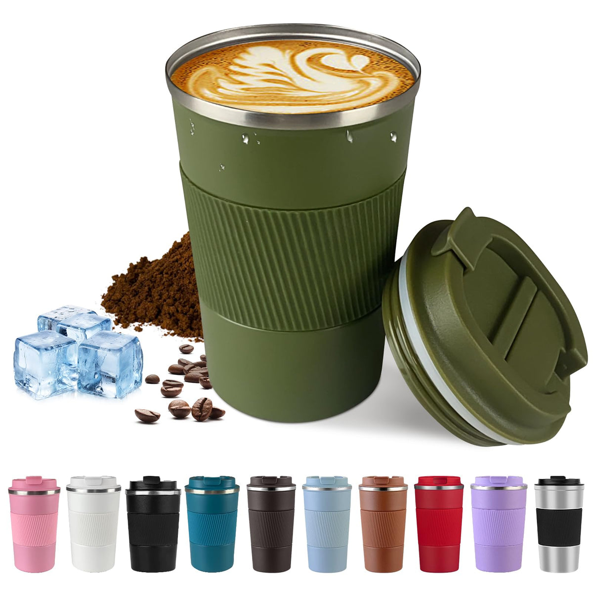Vacuum Insulated Stainless Steel Travel Coffee Mug,Leak Proof Cup with Lid