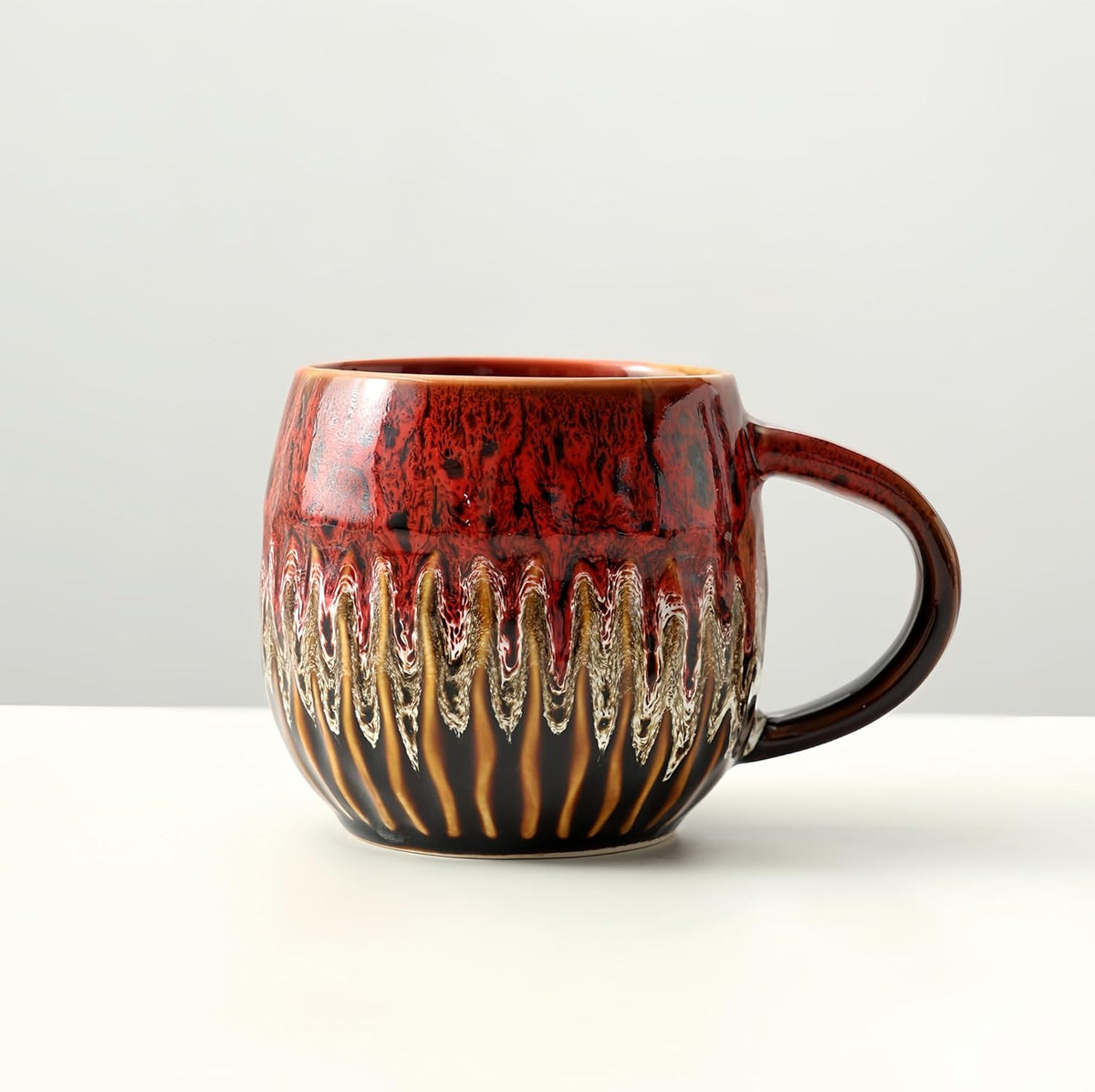 Large Ceramic Coffee Mug - 20oz Big Tea Cup, Red